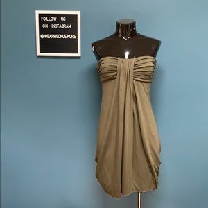 Strapless Cotton Draped Dress